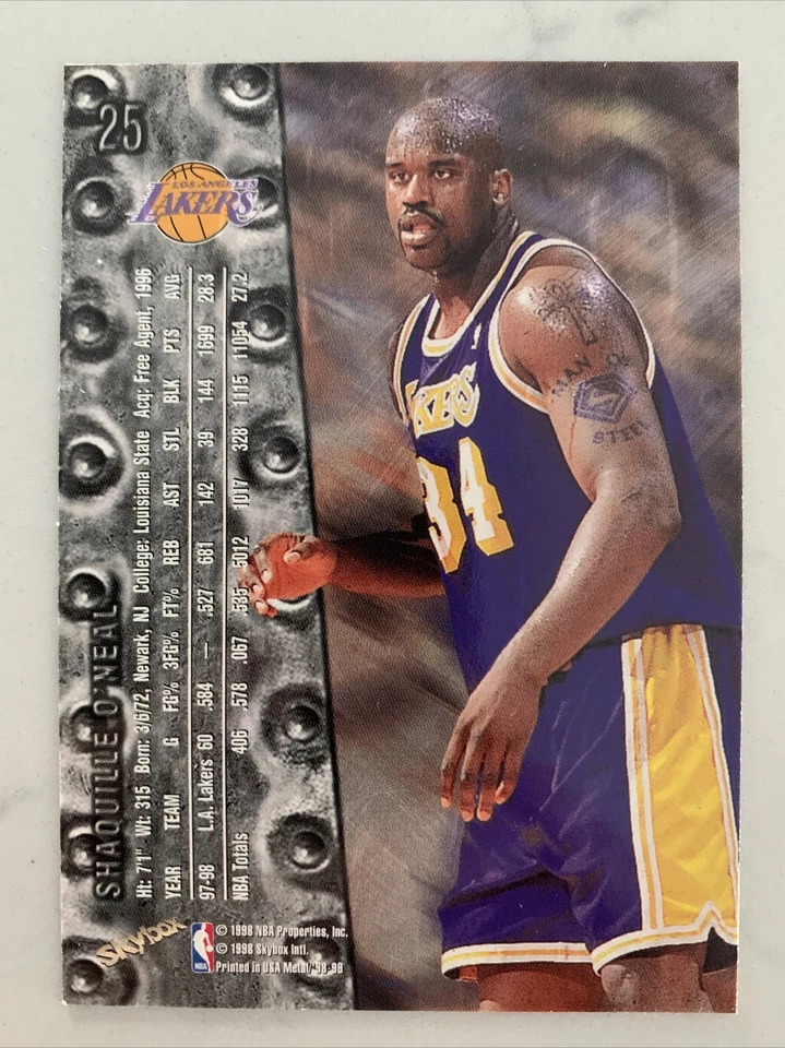 Shaquille O’Neal Shaq 1998-99 Metal Universe #25 Lakers Near Mint+ New - Image 2 of 2