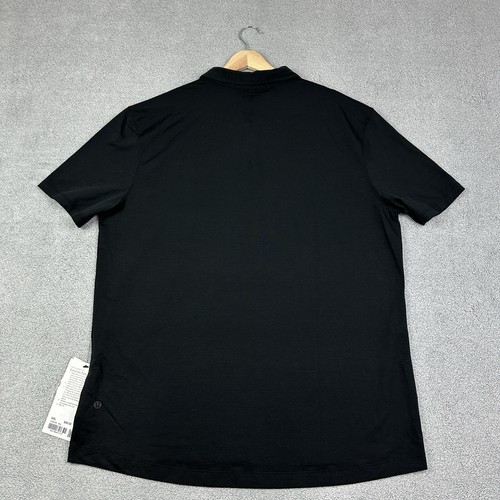 Lululemon Evolution Polo Shirt Mens 2XL Black Lightweight Golf Activewear LOGO - Picture 6 of 10