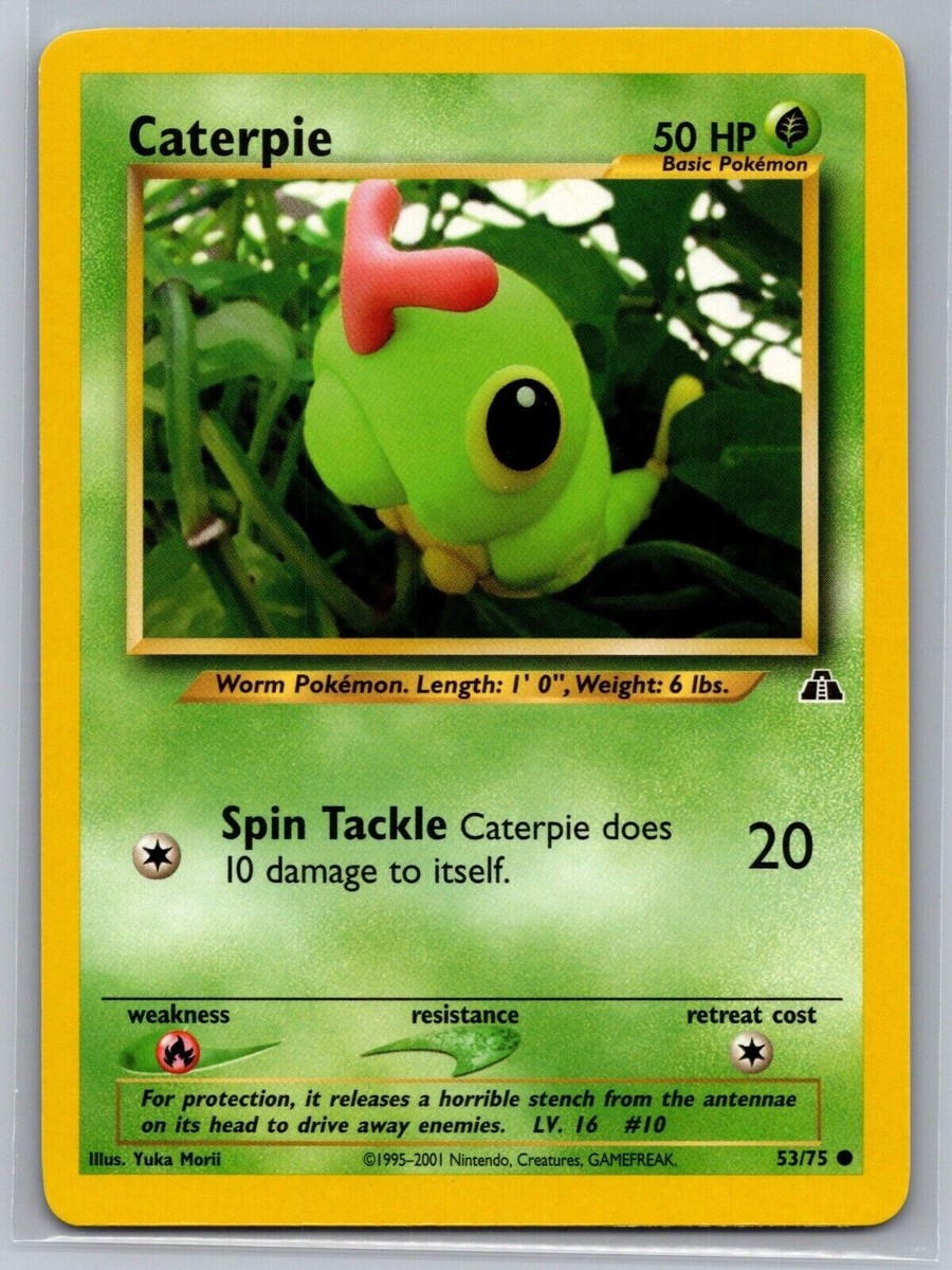 Caterpie Vintage 2001 Pokemon Neo Discovery TCG Card 53/75 | eBay