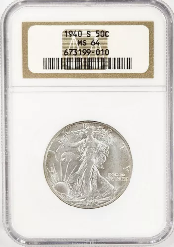 1940-S Walking Liberty Half Dollar NGC MS64