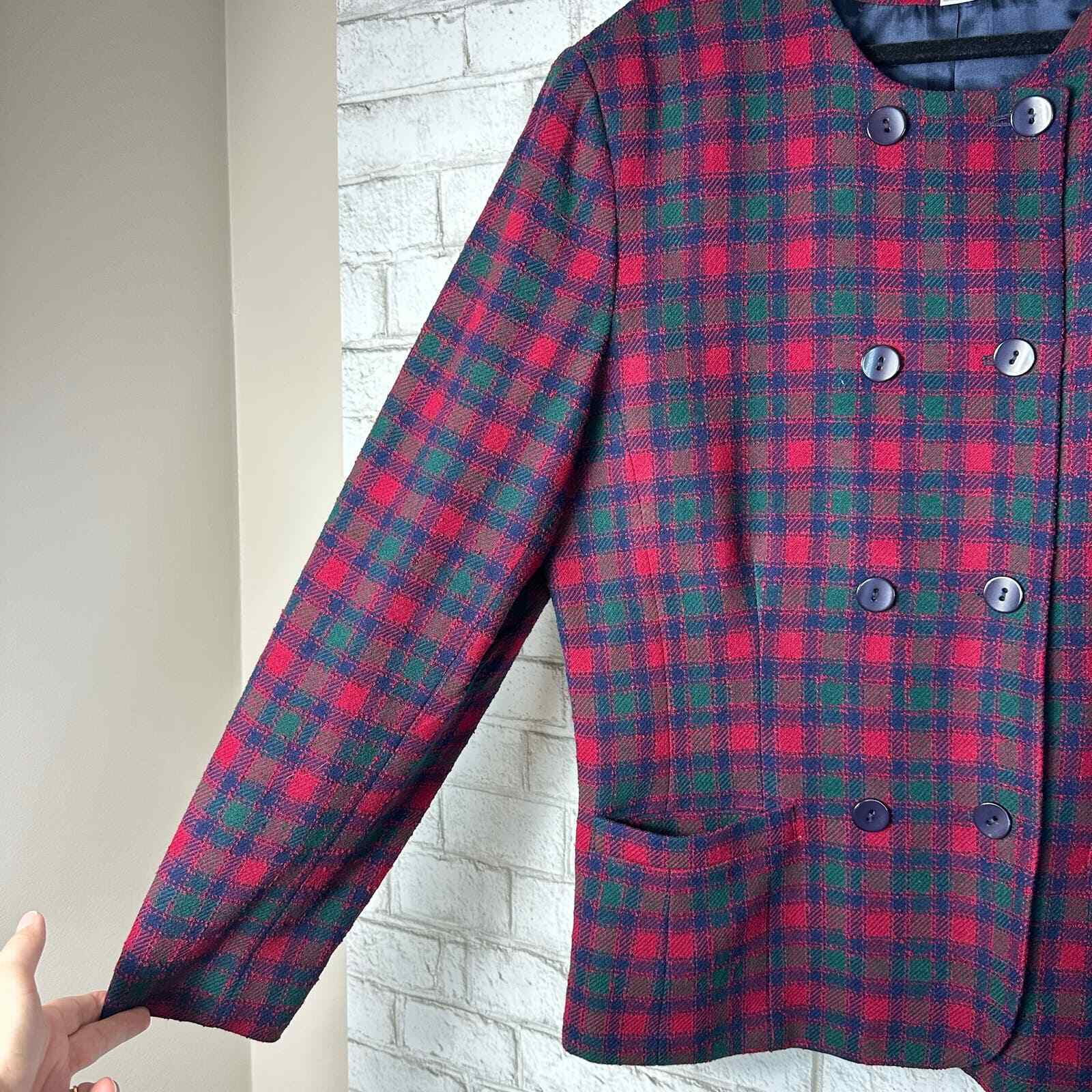 Pendleton Blazer Skirt Set Suit Vintage Plaid Tartan … Gem