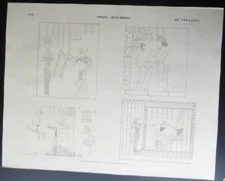 Authentic 1845 Champollion Monuments de l'Egypte Plate CCCLXXXV Speos Artemidos