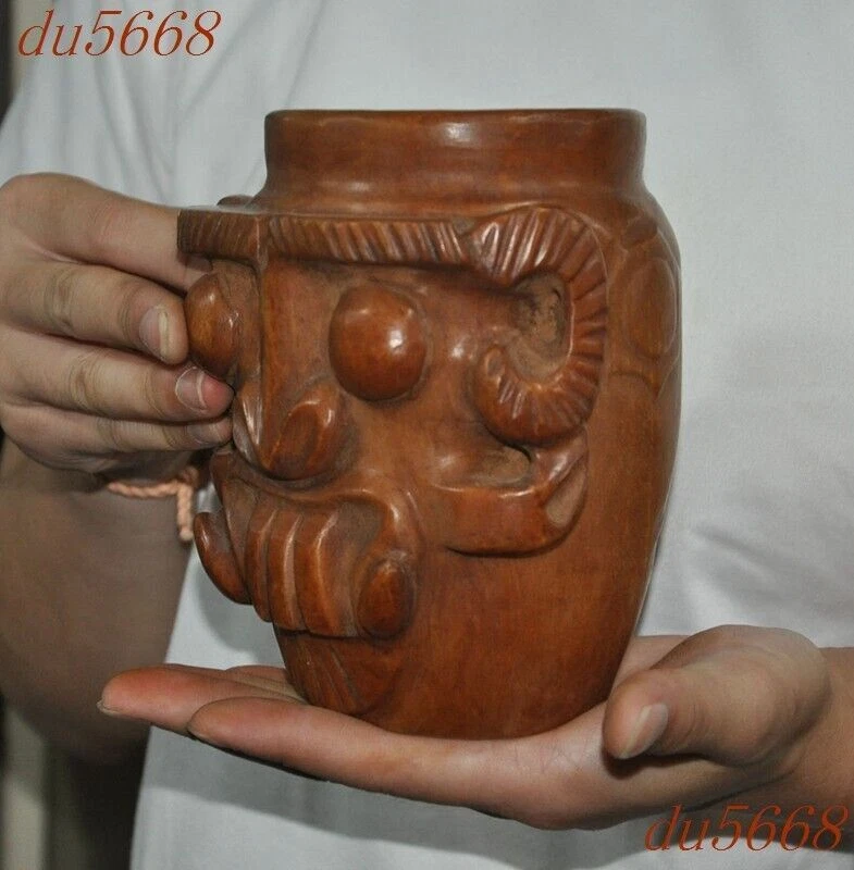 5.4英寸中国红山文化老玉野兽脸坦克罐罐罐 — 第 2/4 张图片