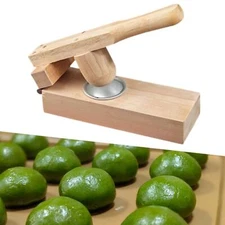Mochi Skin Maker Wood Dumpling Wrapper Maker Green Rice Balls Maker Dough Press