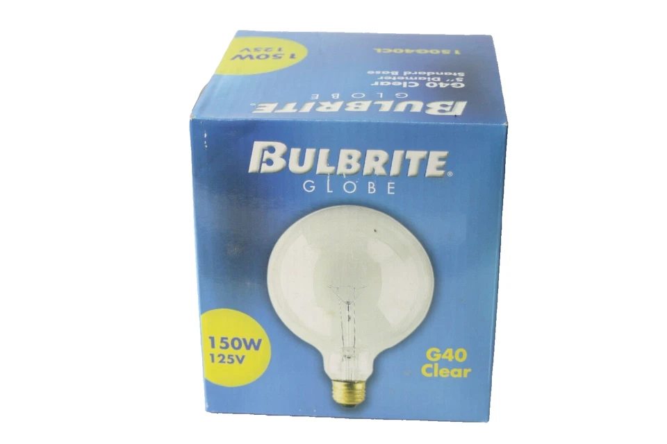 12X Bulbrite 150G40CL 150W G40 Globe 125V Medium Base Light Bulb, Clear 351150 - Image 2 of 4