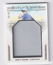 2024 Boys of Summer JUMBO PATCH MATERIALS RELIC #JPM-MS MATT SHAW RC Rookie 8/49