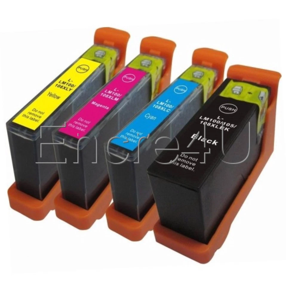 4 Cartouches d'encre compatibles LEXMARK Interact S605 ( Pack 100 XL )