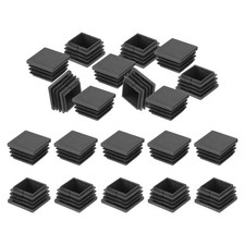 1.2"x1.2" Plastic Tubing End Caps 20Pcs Square Hole Plug Insert Black