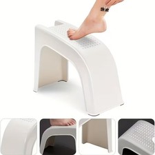 Chiropody Stool With Storage Bathroom Foot Pedicure Massage Anti Skid Off White