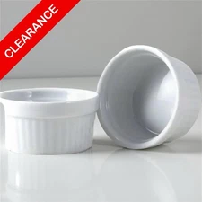 NEW 2-Piece White Porcelain Ramekin Set 2 oz Mini Sauce Dip Cups