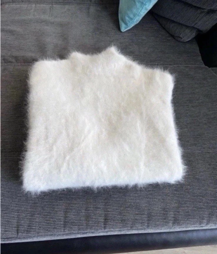 Neue Weiß Rollkragenpullover angora 80% Dick Langhaarig Damen/Herren tragen! - Bild 4 von 4
