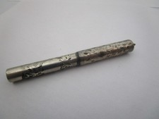 Antique Ideal Watermans Engraved Silver Penda...