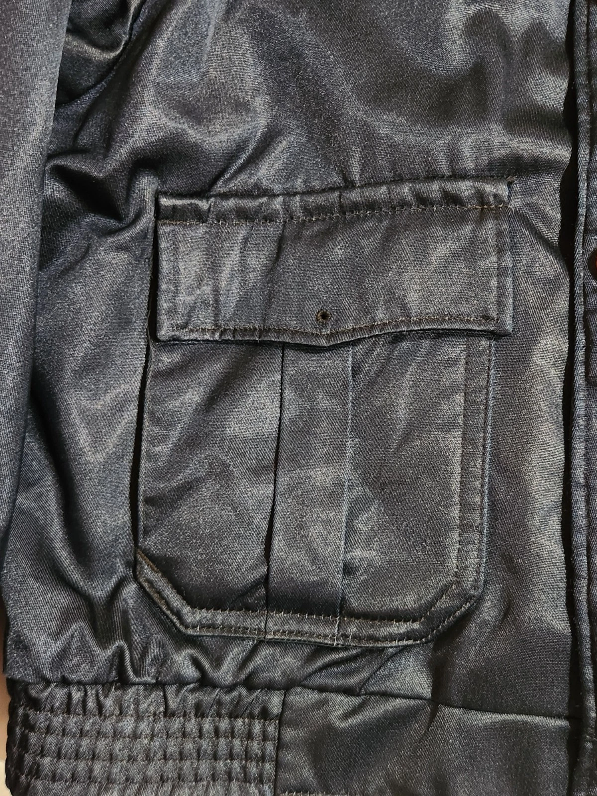 Vintage Workwear Bomber Jacket Size 44 Navy Blue Thinsulate Removable Collar - product detail image 11