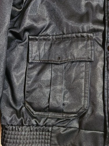 Vintage Workwear Bomber Jacket Size 44 Navy Blue Thinsulate Removable Collar image 11