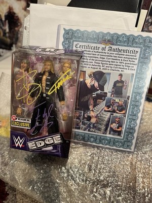WWE Elite Edge Hawkins Ryder Triple Signed Figure Edgeheads Highspots COA Auto