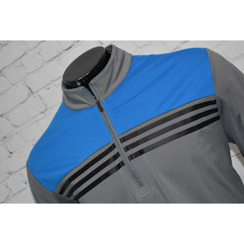 Camisa Pullover Adidas Golf 1/4 Cremallera Para Hombre Talla Grande Rendimiento Poliéster Gris  Foto 2 de 4