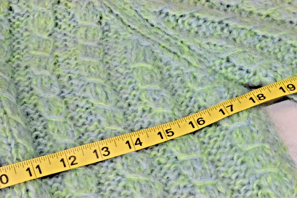 Vintage Cardigan Sweater Imported Sz S 60s Sea Green Blue Mohair Wool Made Italy - Image 4 of 4