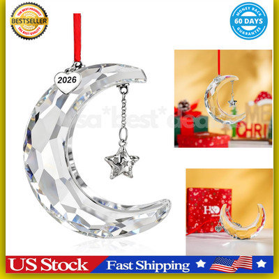 New in Original Box 100% SWAROVSKI Crystal Holiday Magic Moon Ornament