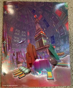 Vintage Mead folder portfolio 1997 FuturoCity Trapper Keeper retro design
