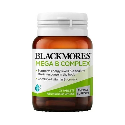 Blackmores Mega B Complex Cellular Energy Production Physical Activity 31 Tabs