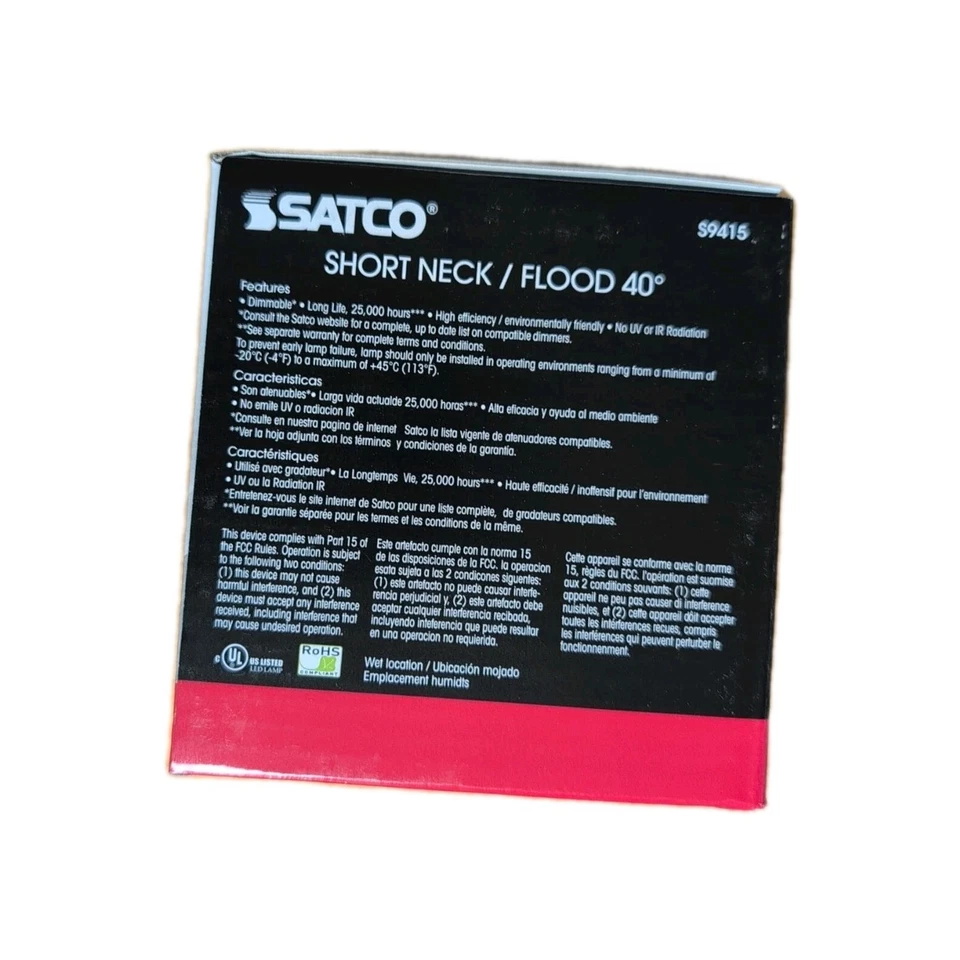 Satco 13W LED 40° Flood (50W Eq) S9415 13PAR30/SN/FL Indoor/Outdoor Wet Location - Image 2 of 4