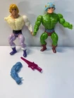 Lot of Vintage 1981 Mattel He-Man MOTU Prince Adam with Sword, Man-At-Arms, etc