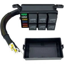 12V 6-Way Relay Fuse Box Pre-Wired 6 Slot ATC/ATO Fuse Universal Relay Panel