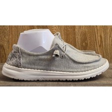 Hey Dude Wendy Stretch Fleece Glacier Gray Slip On Shoes Womens Size 7