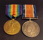 2 x WW1 UK United Kingdom Military Medals - M. G. C. Machine Gun Corps
