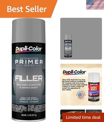 High Build Water-Resistant Filler Primer - Gray, 11 oz for Deep Scratch Repair