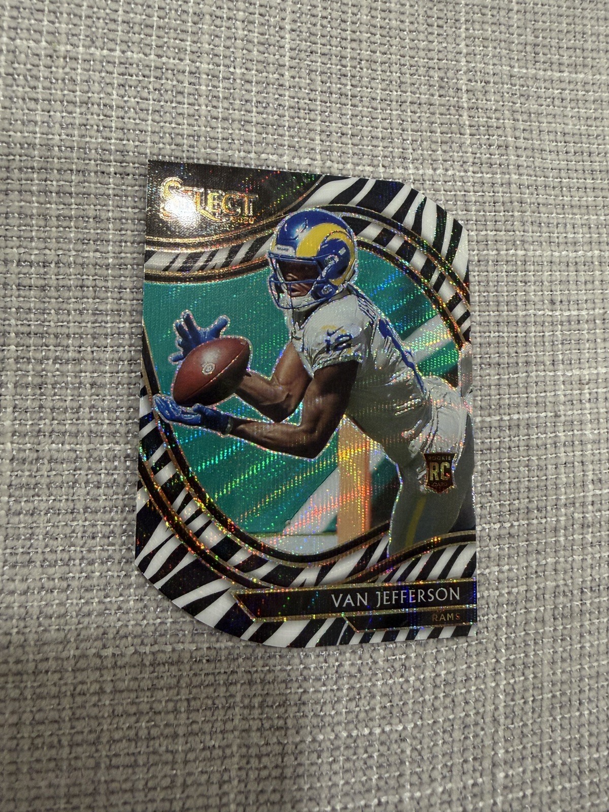 2020 Panini Select Field Level Zebra Prizm Die-Cut Van Jefferson #371