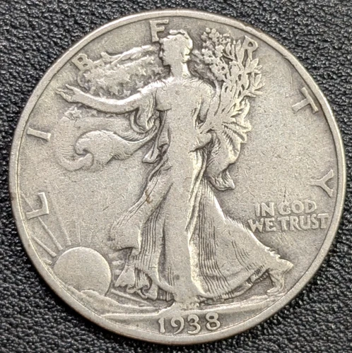 1938-D Walking Liberty Half Dollar - Grades F-VF! - KEY DATE! - Ships Free!