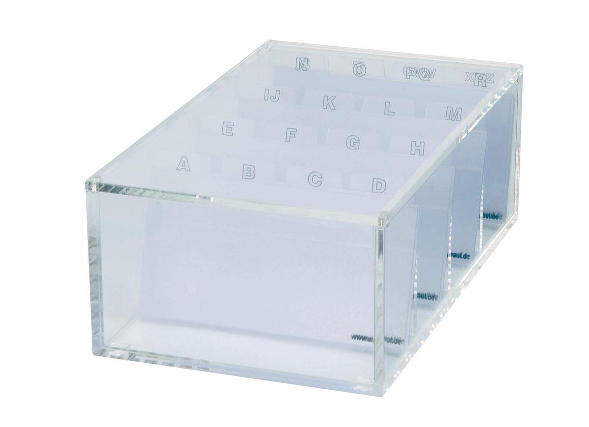 Maul Acrylic Business Card Box Desk Organiser with Lid for Storing Customer and 11390₽