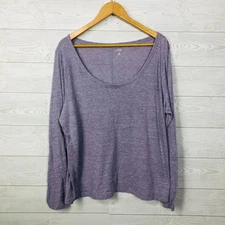 ANA A New Approach Women's Long Sleeve Scoop Neck Tee Shirt Cotton Blend Size 1X