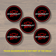 Chevrolet Racing Wheel Center Cap Overlay x5, Vinyl Decal Sticker