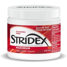 Acne Treatment Pads Maximum Strength 55 Count Free Facial Cleansing