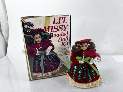 Vintage Li’L Missy Beaded Doll Kit completed With Box 13435 Christmas Caroller