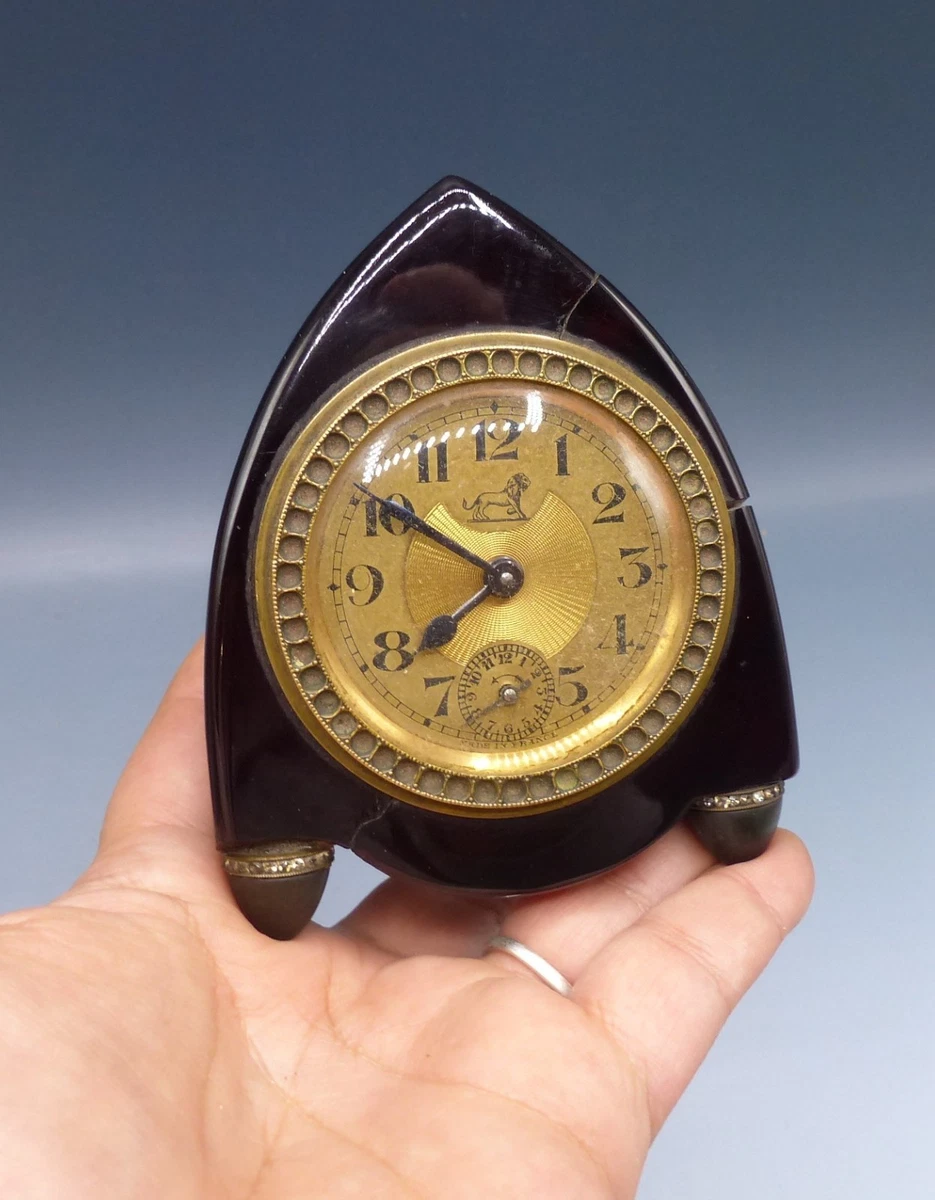 ANCIEN RÉVEIL ART déco SMI Urex 200 bakélite fonctionne EUR 29,00 - FR