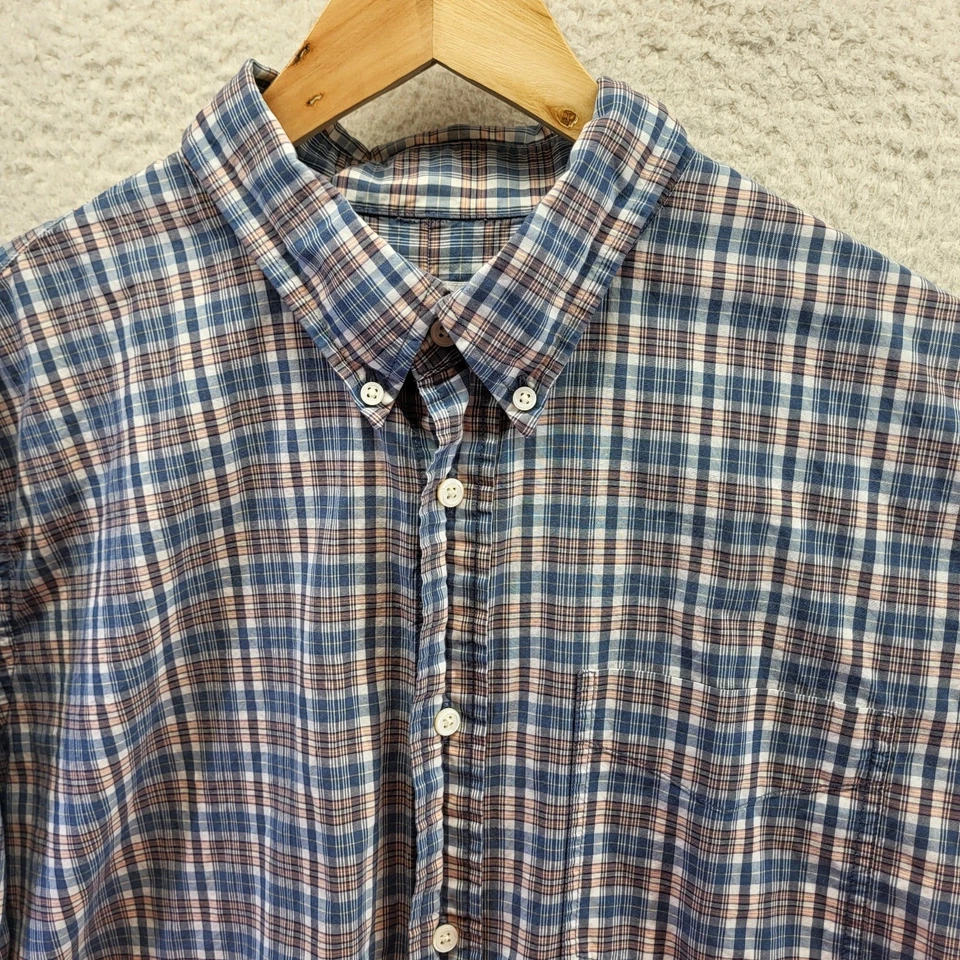 Jack Spade Bleecker Street Shirt Mens 2XL XXL Blue Check Gingham Long Sleeve - Image 2 of 4