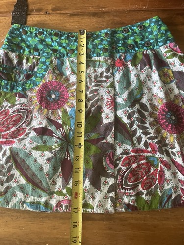 Apsara Skirt Free Size Multicolor Boho Hippie Wrap Mini Snap Waist Reversible OS - Picture 3 of 8