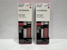 Covergirl Custom Nudes Outlast All-Day Lip Color New 2PK-- 900 Light Cool