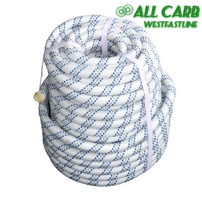 3/4 in X120' Double Braided Rope Breaking Strength 3200 Pounds White&Blue