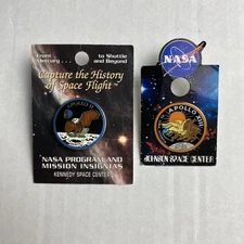 NASA Apollo 11 13 Mission Insignia Enamel Pin Lot Kennedy Johnson Space Center