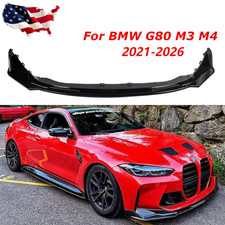 For Bmw G80 M3 G82 G83 M4 2021-26 V Style Gloss Black Front Bumper Lip Splitter For Bmw G80 M3 G82 G83 M4 2021-26 V Style Gloss Black Front Bumper Lip Splitter