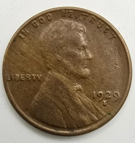 1929 S Lincoln Wheat Cent Woody VF/XF Wood Grain Penny Improper Alloy Mix Error