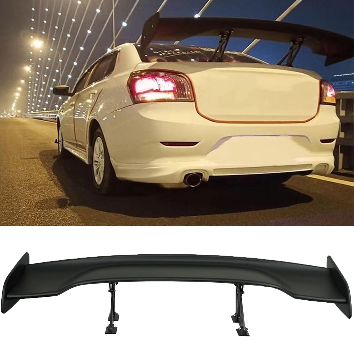 Rear Car Trunk Spoiler Lip Wing Matte Black Color For Maserati GTS Gran Turismo