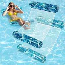 2 Pack Inflatable Pool Floats - 4-In-1 Water Hammock for Adults