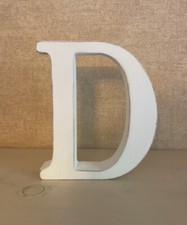 Distressed Wood Letter 'D' Decor Wedding Centerpiece White 5.25 in H x 4.5 in W