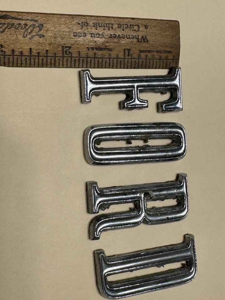Vintage Chrome Ford Automobile Letters 1 3/4 Inch Rat Rod Accessories