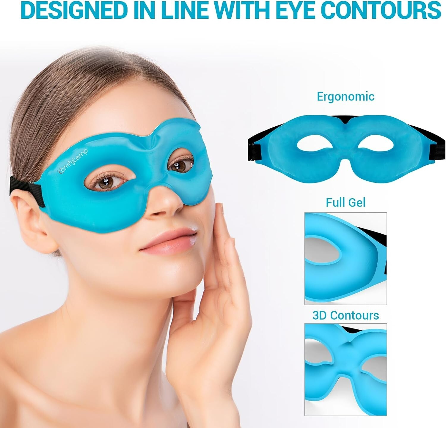 Cold Gel Eye Mask Dark Circles, Puffiness for Migraines, Sinus 1
